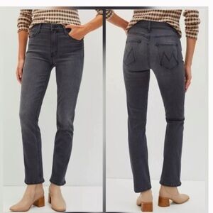 MOTHER The Dazzler Yoke Front Ankle Black Jeans - in Lightning Up Lanterns Wash